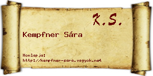 Kempfner Sára névjegykártya